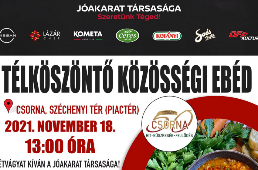 Télköszöntő közösségi ebéd Csornán
