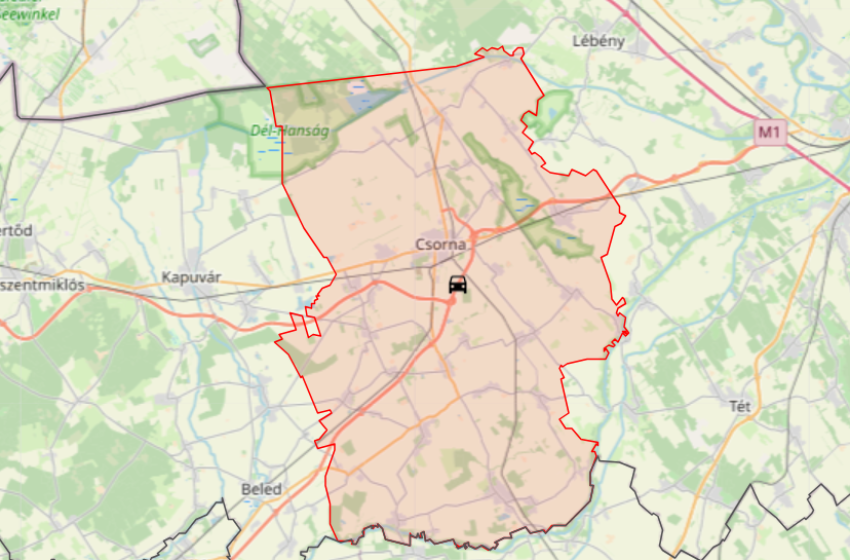 Szalagkorlátnak ütközött egy autó az M85-ösön, Csornánál