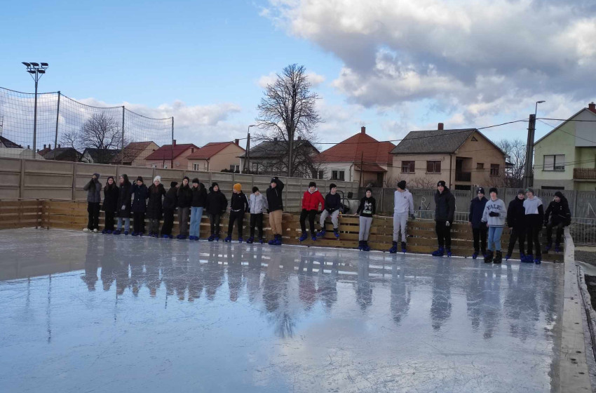 Kapuvári diákok Csorna jegén