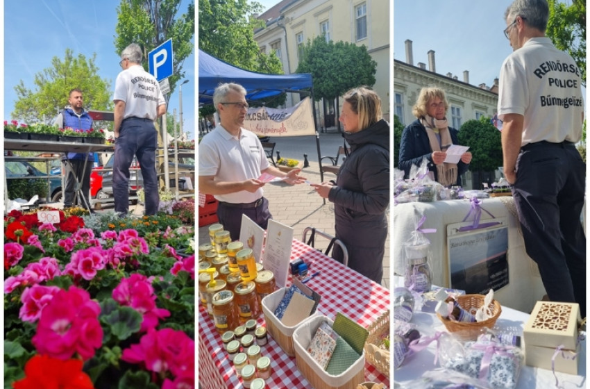 Eszmecsere az online csalásokról a győri Virágpiacon 
