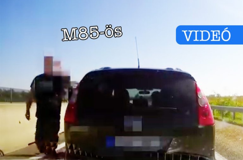 Gyerekeivel a fedélzeten satuzott, majd hőbörgött egy sofőr Győrnél + Videó