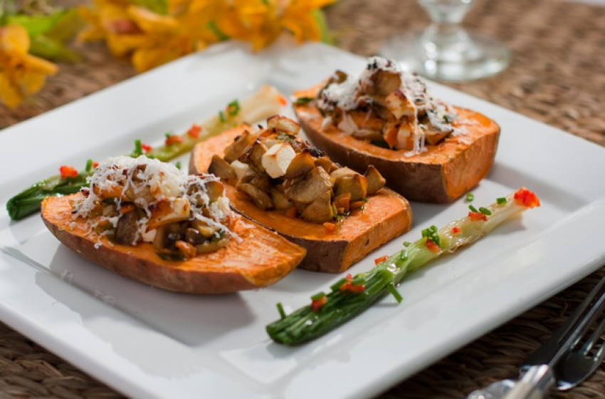 A net egyik nagy kedvence ez a töltött édesburgonya recept