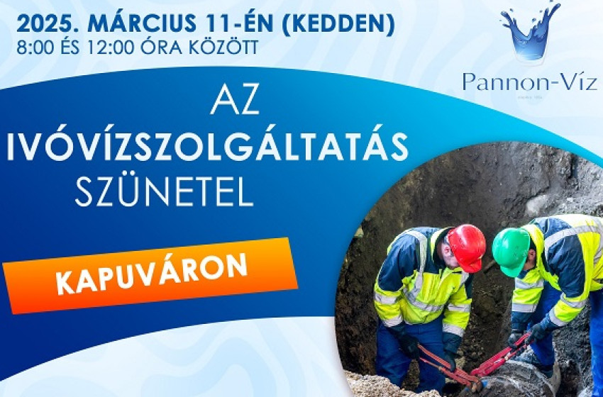 Vízhálózati karbantartás miatti vízhiány Kapuváron