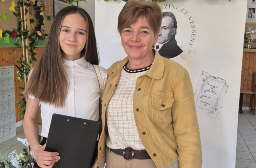 Arany Kazinczy-jelvényt nyert a csornai iskola diákja