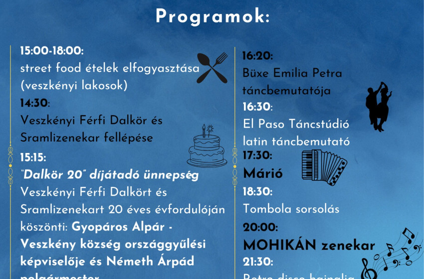 Szombaton falunap Veszkényben