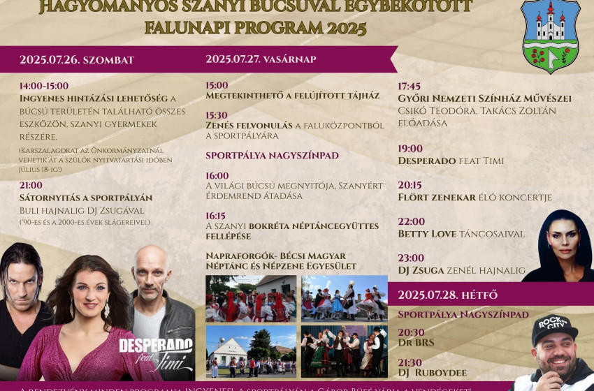 Hosszú hétvége, izgalmas programok Szanyban