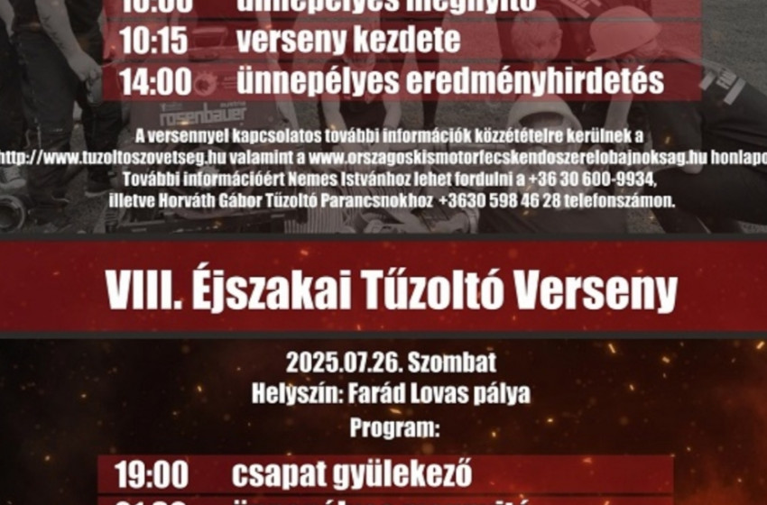 XIV. Országos Kismotorfecskendő Szerelő Bajnokság Farádon