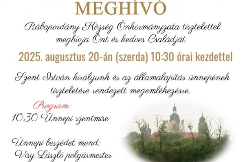 Rábapordány ünnepel: augusztus 20-i megemlékezés a templomban