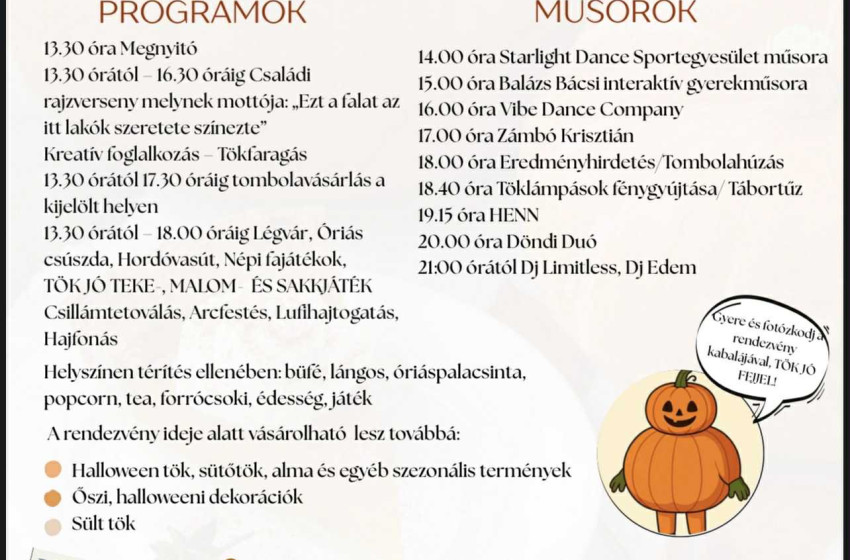 I. Koroncói Tök Jó Fesztivál szombaton