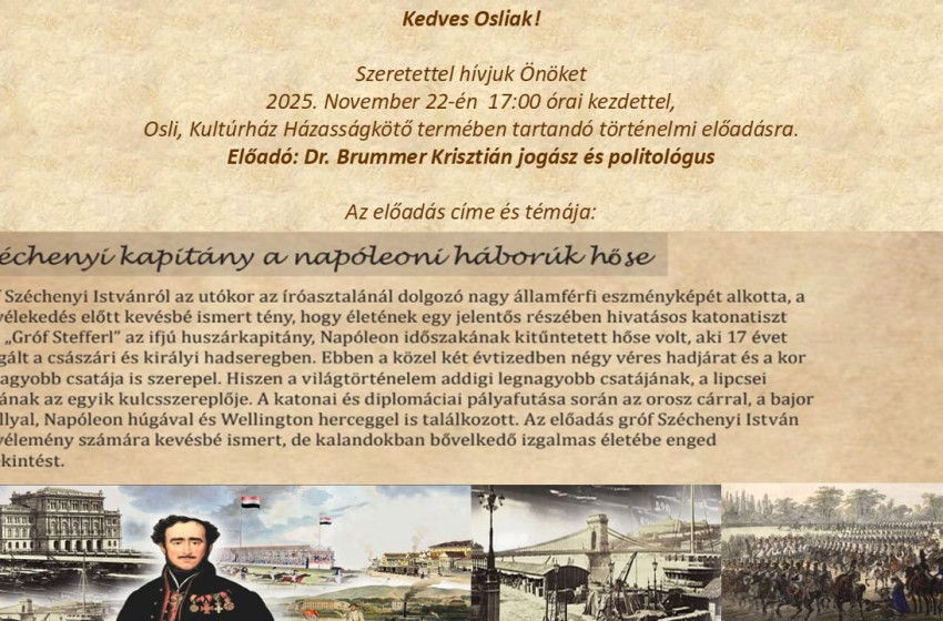 Történelmi előadásra hívják az érdeklődőket Osliban