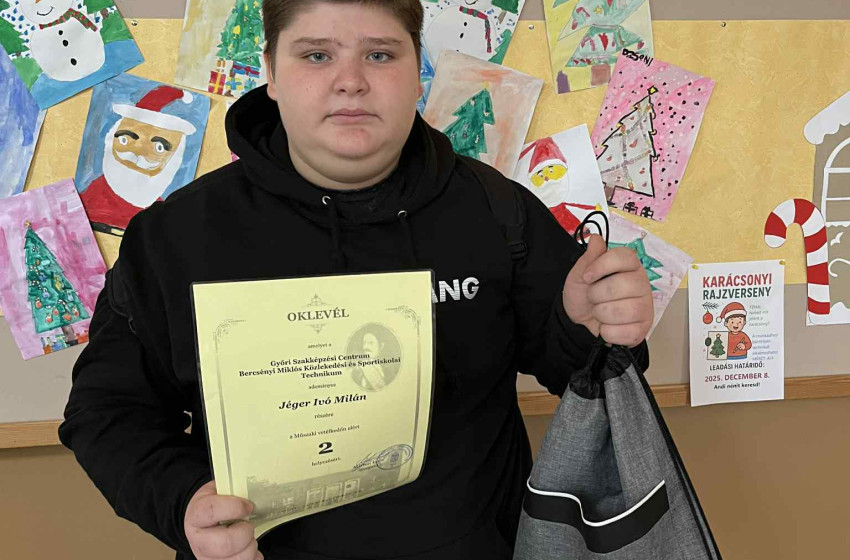 Szép eredményt ért el Jéger Ivó a műszaki vetélkedőn