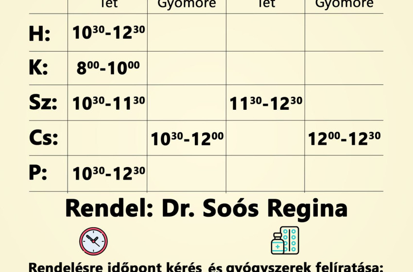 Gyermekorvosi ellátás helyettesítéssel Téten és Gyömörén