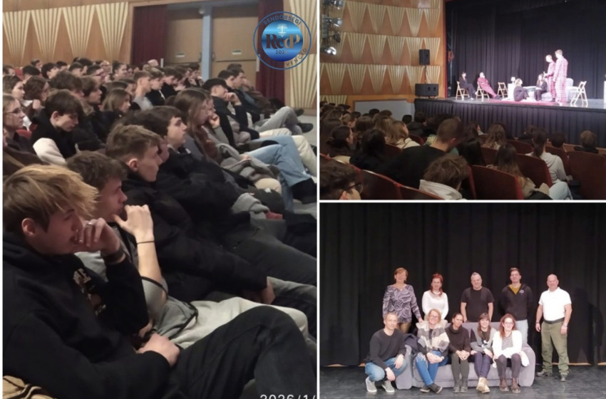 Interaktív drogprevenciós előadás a kapuvári középiskolásoknak – a Rév Színház ismét fontos társadalmi üzenetet közvetített