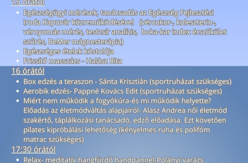 Egészség délután Kisfaludon