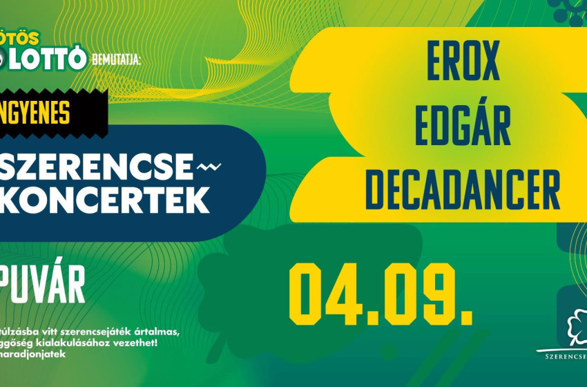 Ingyenes koncerttel érkeznek a Szerencsekoncertek Kapuvárra csütörtökön