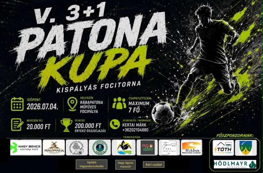 Július 4-én ismét megrendezik a Patona Kupát Rábapatonán