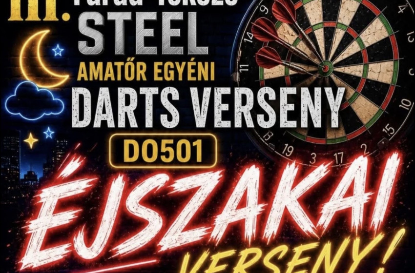 Augusztus elején rendezik meg a III. Farád Tekező Steel amatőr dartsversenyt