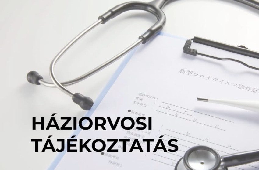 Változás lesz a háziorvosi ellátásban Ikrényben augusztus 17. és 23. között