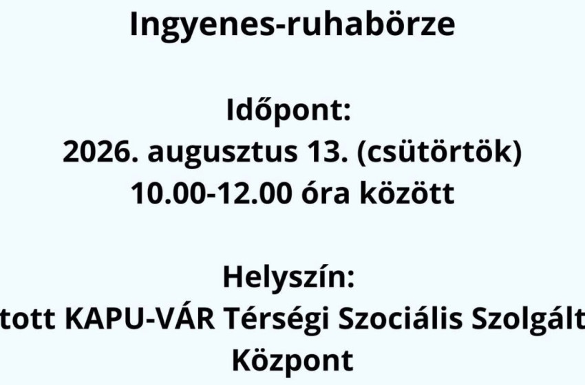 Ruhabörzét tartanak ma Kapuváron