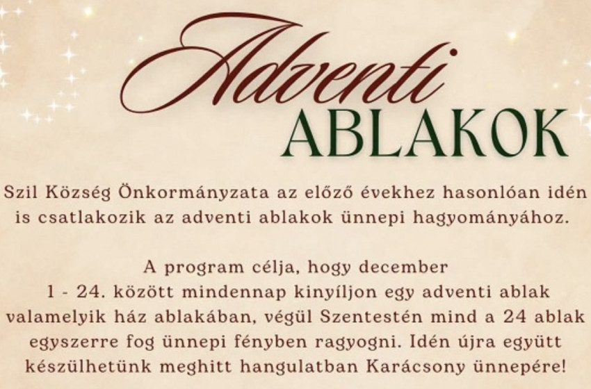 Idén is felragyognak az adventi ablakok Szilban – családok és közösségek jelentkezését várják